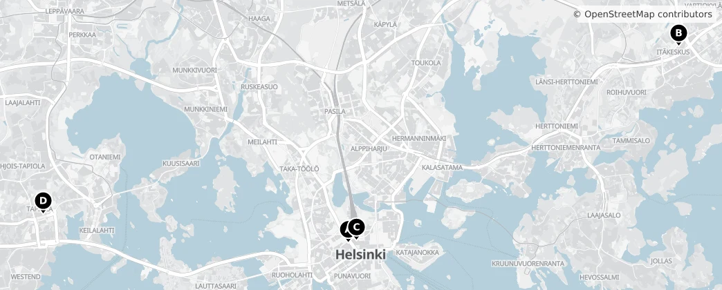 Map of Mainland Finland