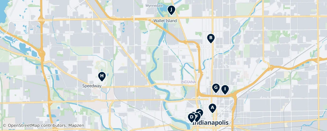Map of Indianápolis