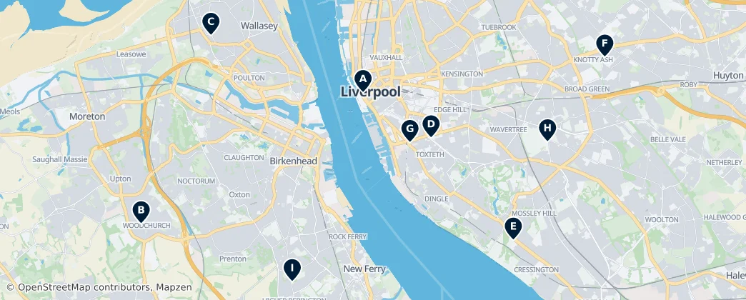 Map of Merseyside
