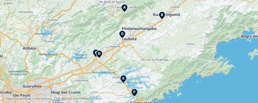 Map of Região Geográfica Intermediária de São José dos Campos