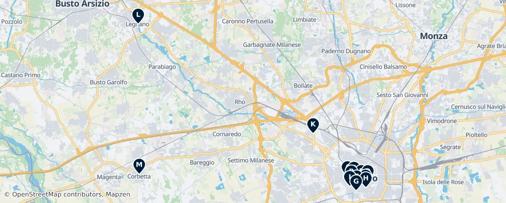 Map of Milán