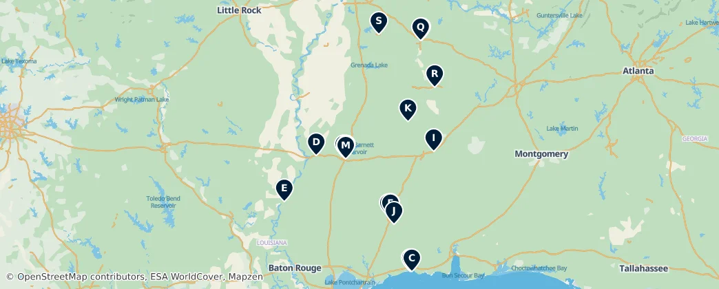 Map of Misisipi