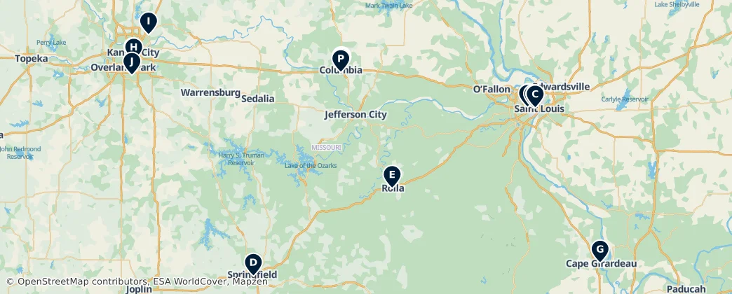 Map of Misuri