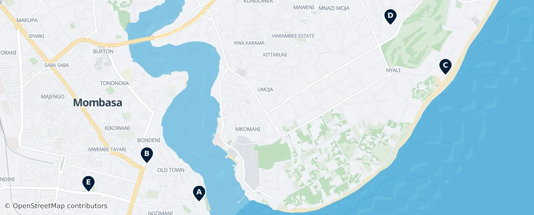 Map of Condado de Mombasa