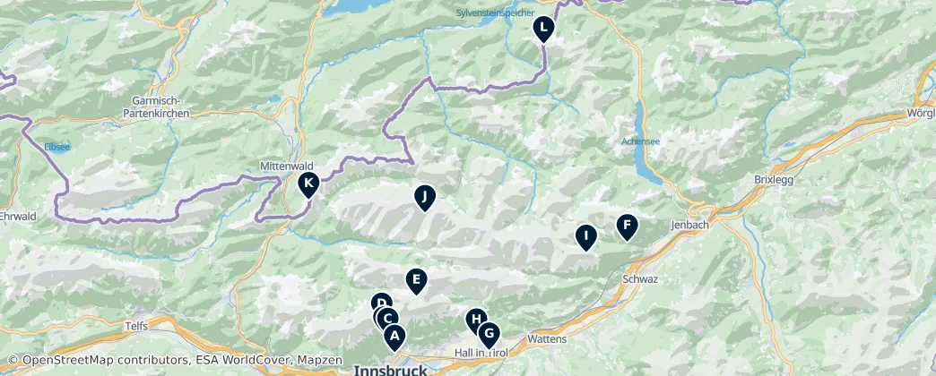 Map of Montes del Karwendel
