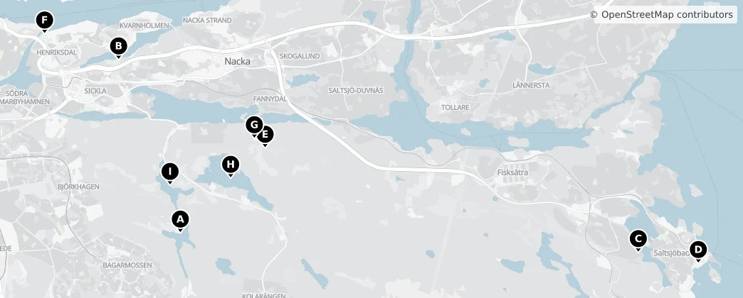 Map of Nacka kommun
