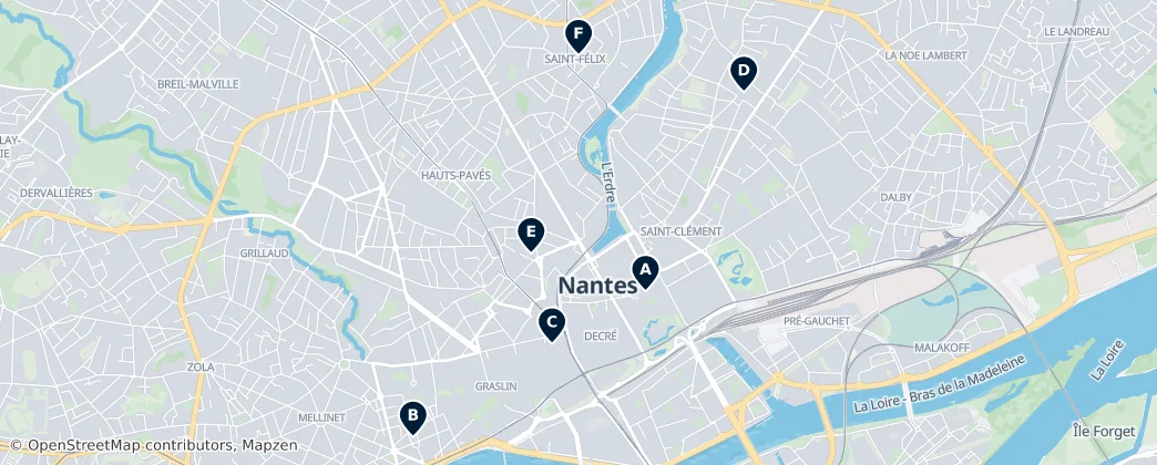 Map of Nantes