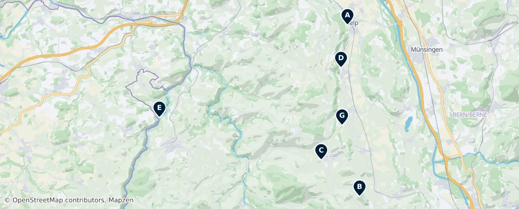 Map of Gantrisch Nature Park