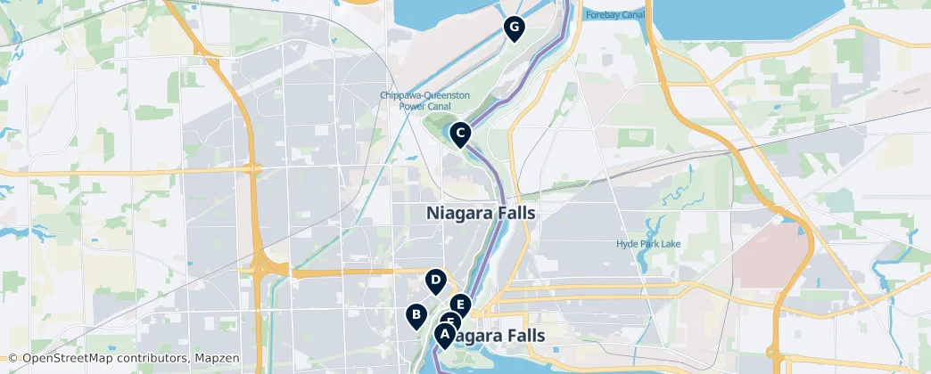 Map of Niagara Falls