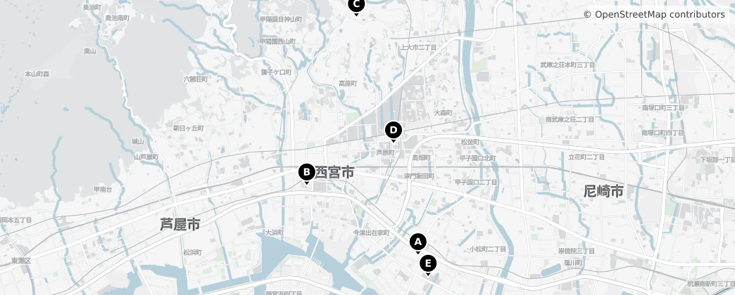 Map of Nishinomiya