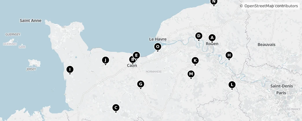 Map of Normandía