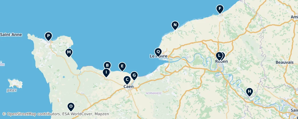 Map of Normandía