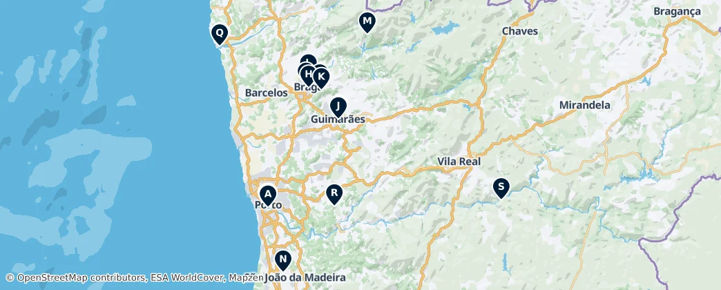 Map of Región estadística del Norte