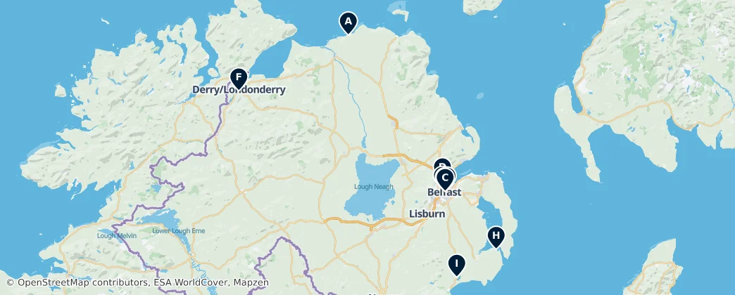 Map of Irlanda del Norte