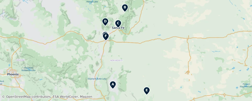 Map of Nuevo México