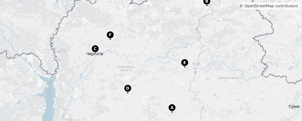 Map of Óblast de Chernihiv