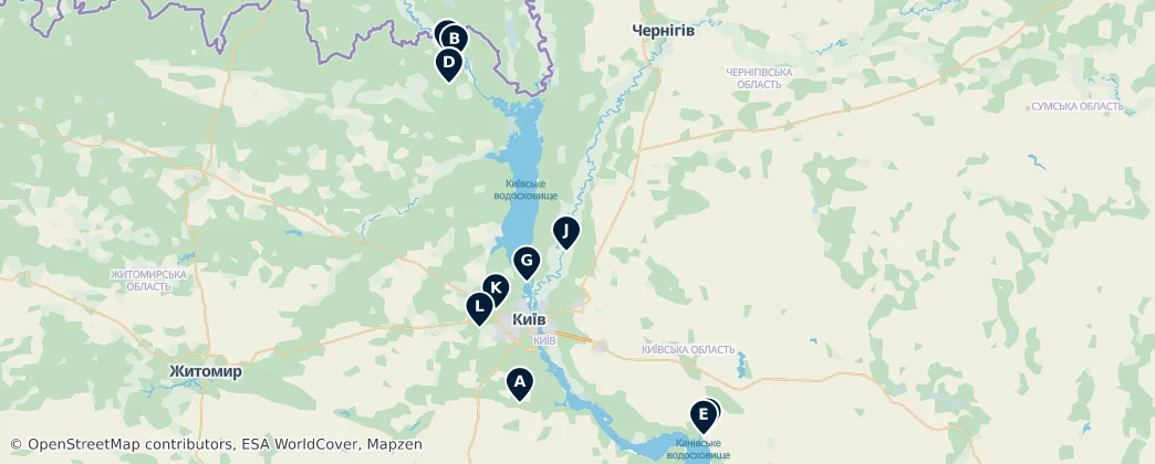 Map of Óblast de Kiev