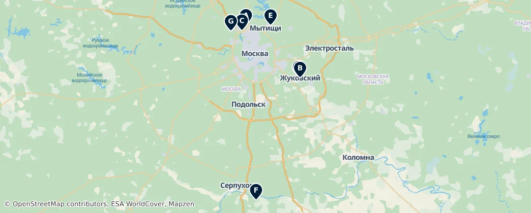 Map of Óblast de Moscú
