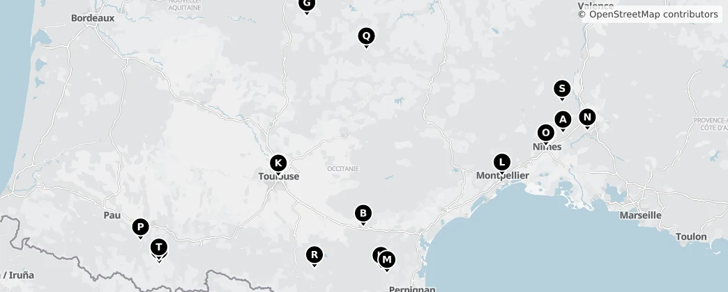 Map of Región de Occitania