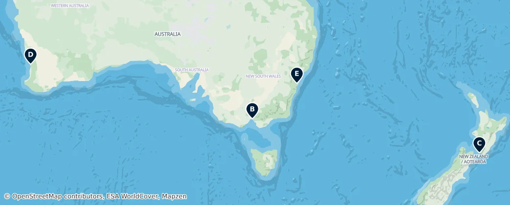 Map of Oceanía