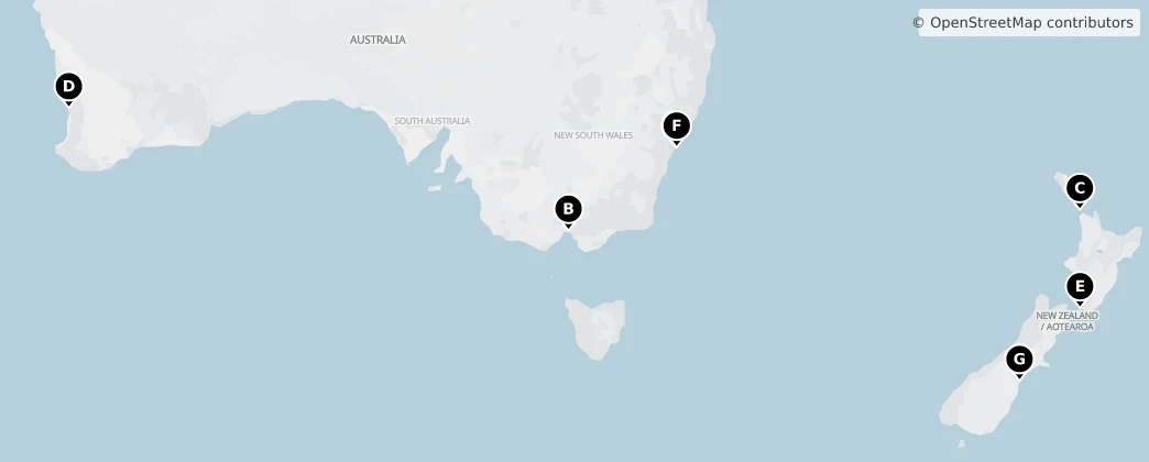 Map of Oceanía