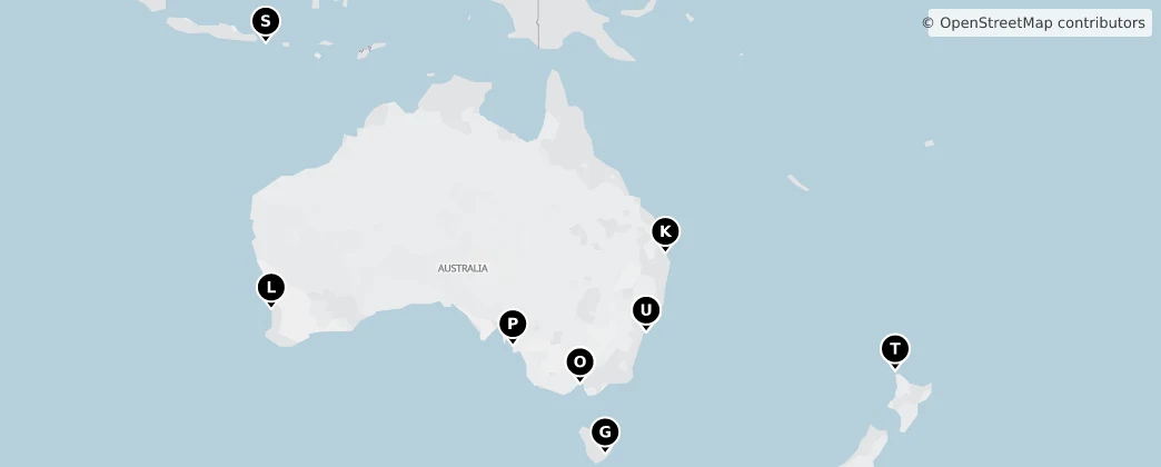 Map of Oceanía