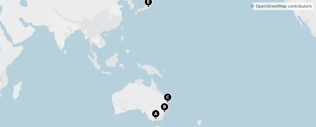 Map of Oceanía