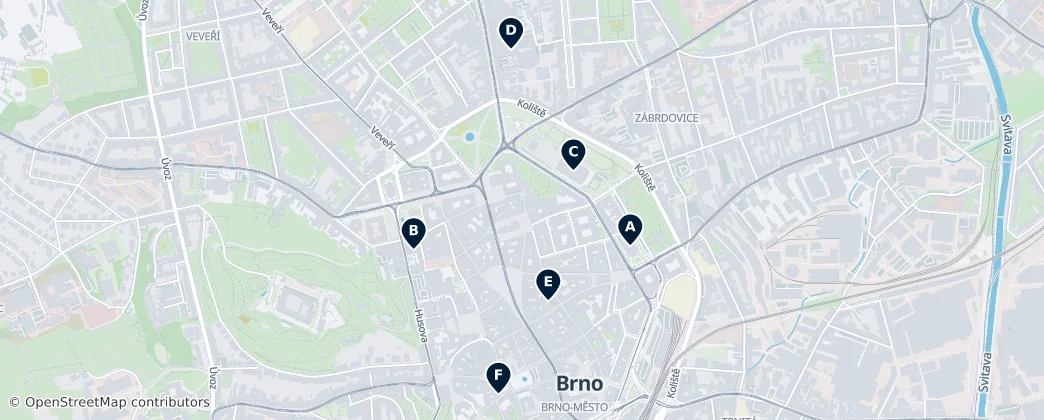 Map of Brno-City District