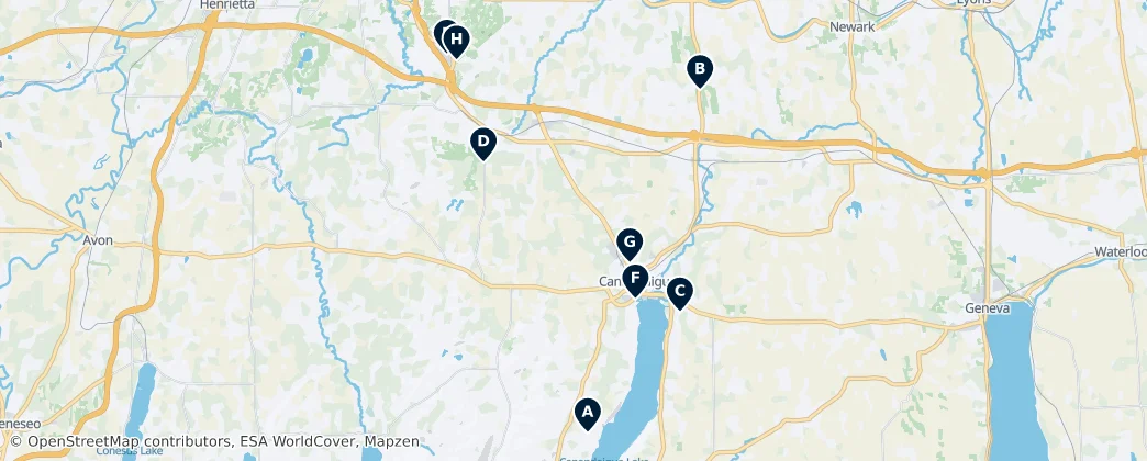 Map of Condado de Ontario