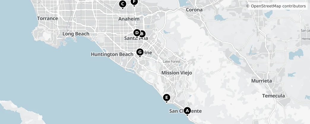 Map of Condado de Orange