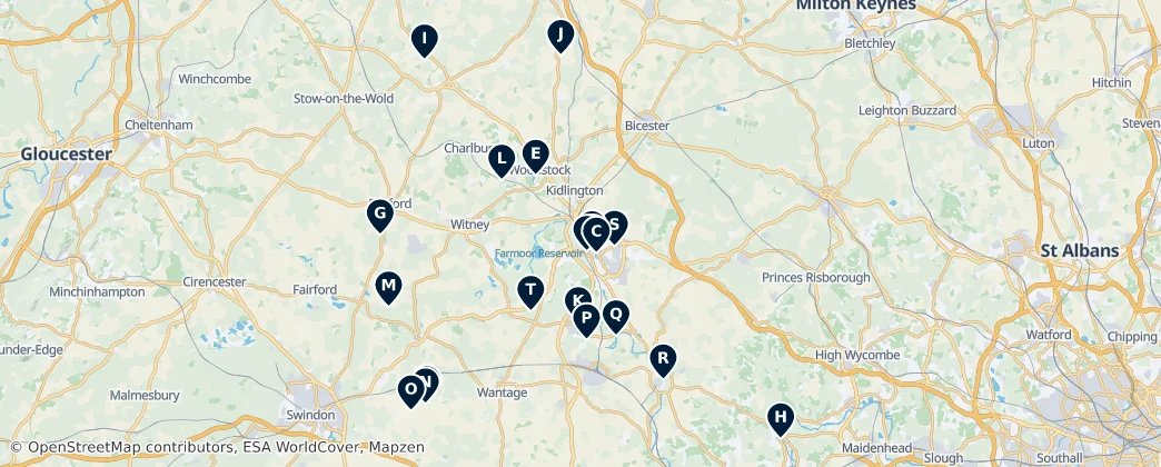 Map of Oxfordshire