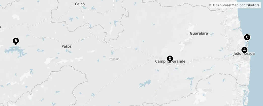 Map of Paraíba