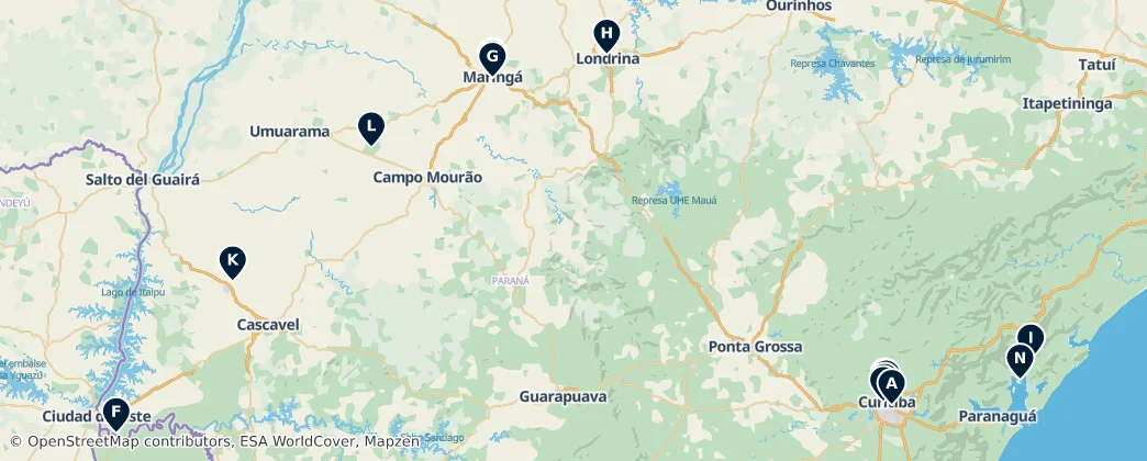 Map of Estado de Paraná
