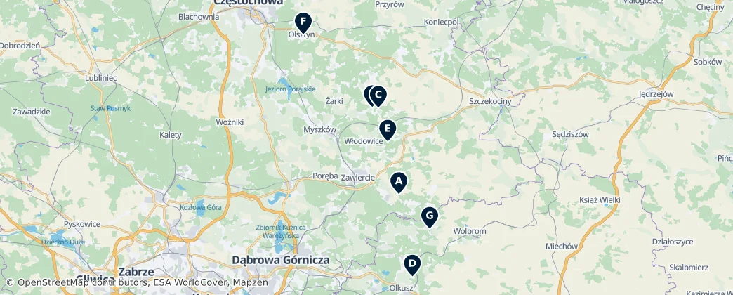 Map of Eagles' Nests Landscape Park