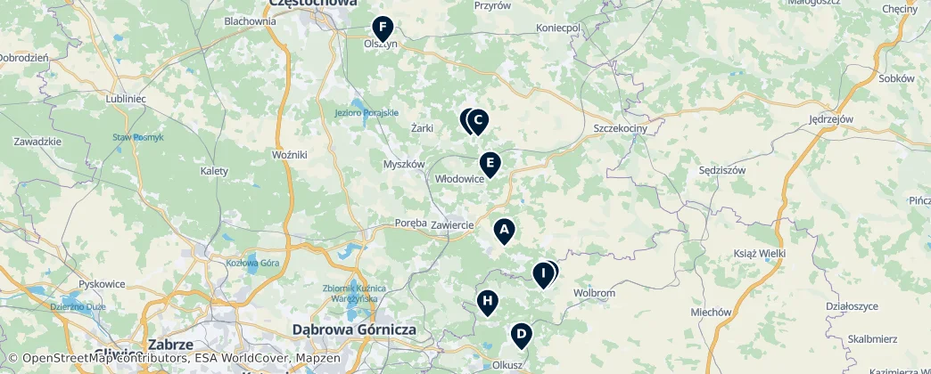 Map of Eagles' Nests Landscape Park