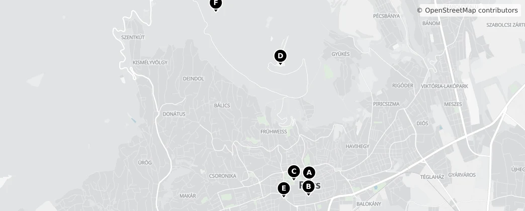Map of Pécs