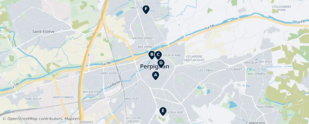 Map of Perpiñán