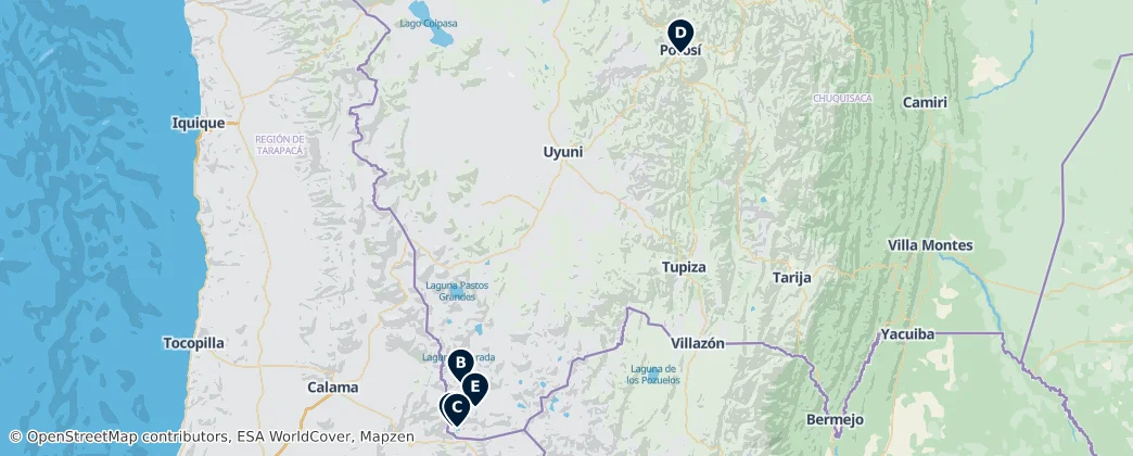 Map of Departamento de Potosí