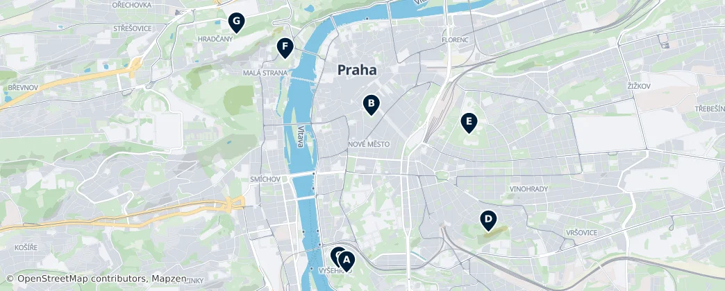 Map of Praga