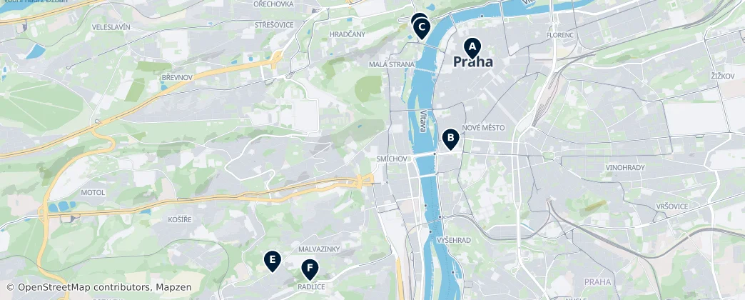 Map of Praga