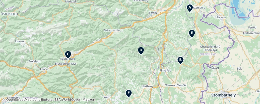 Map of Prealps East of the Mur