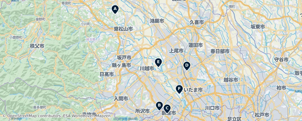 Map of Prefectura de Saitama