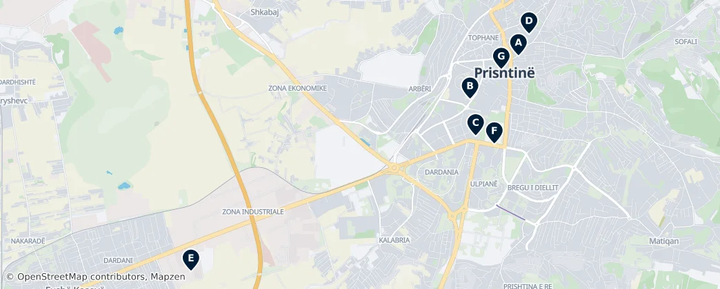 Map of Pristina