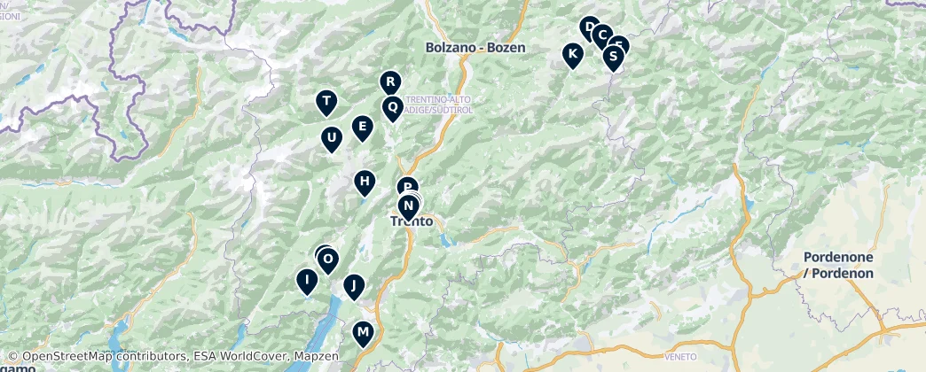 Map of Provincia autónoma de Trento