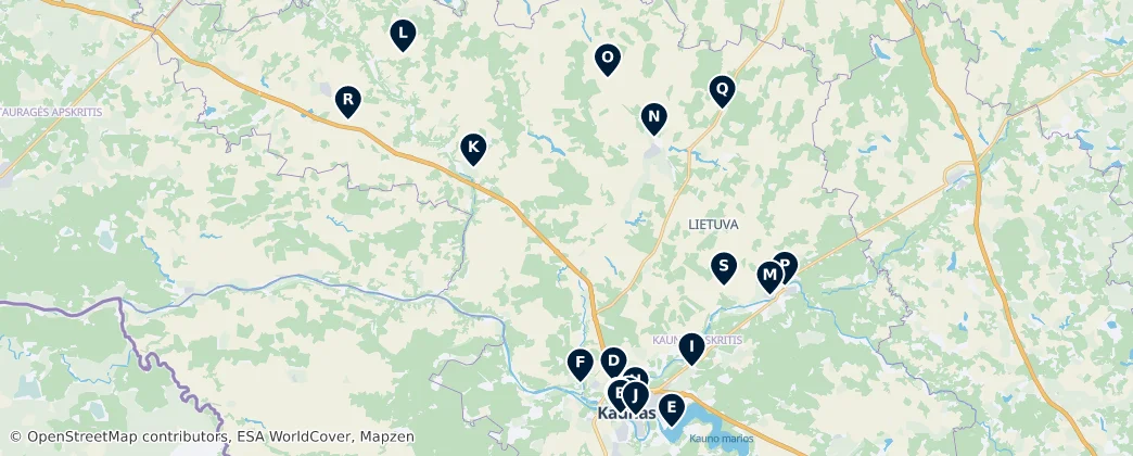 Map of Provincia de Kaunas