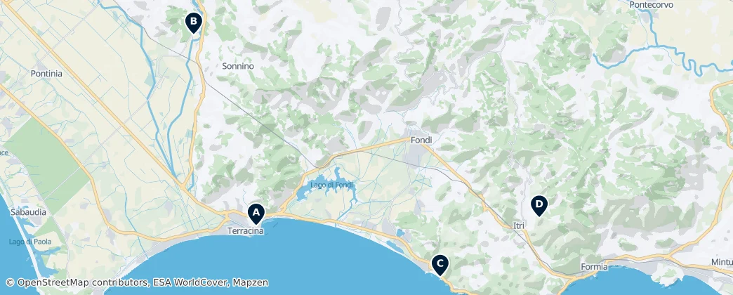 Map of Provincia de Latina