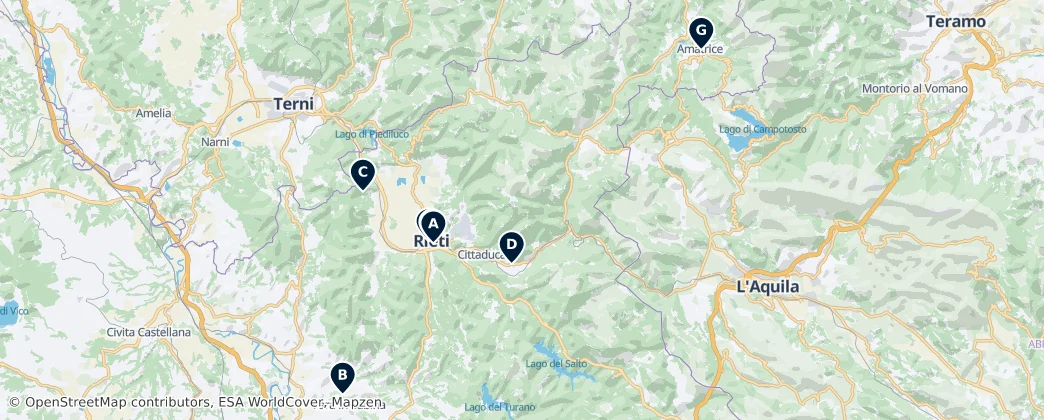 Map of Provincia de Rieti