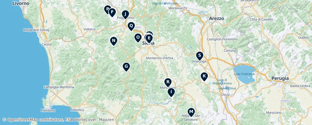 Map of Provincia de Siena