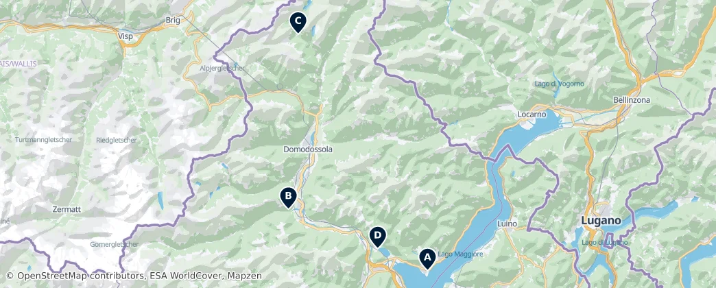 Map of Provincia de Verbano-Cusio-Ossola