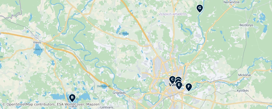 Map of Provincia de Vilna